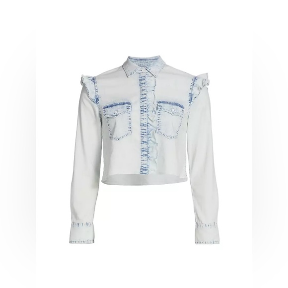 Alice and Olivia NWOT Hannah Ruffle Top - Picture 3 of 9